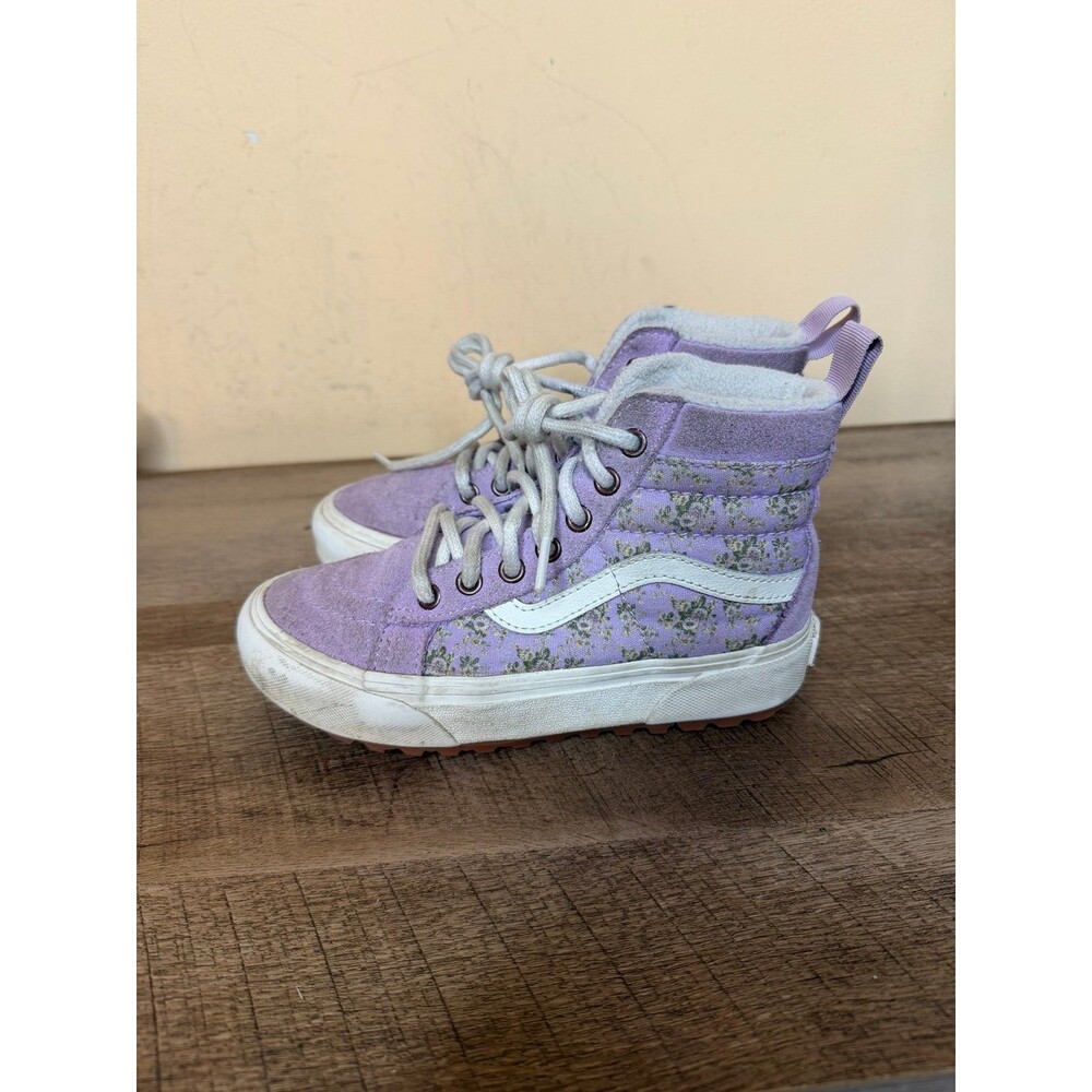 Vans Sk8-Hi MTE-1 Purple Floral Suede Waterproof Sneakers kids size 13 shoes